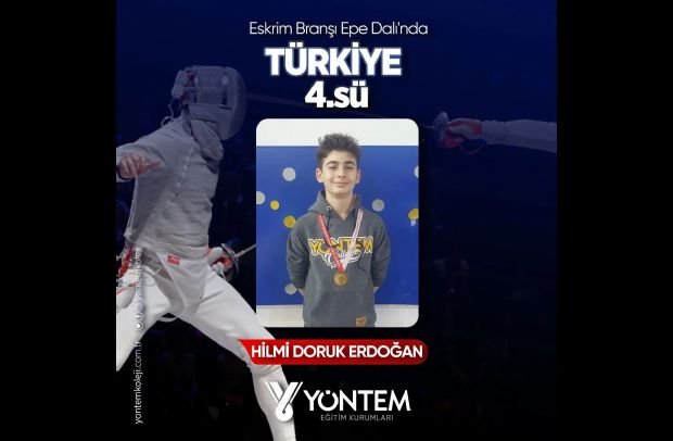 Hilmi Doruk Erdoğan Eskrim Branşı Epe Dalı'nda Türkiye 4.sü olmuştur.