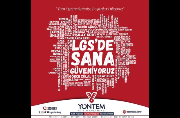 LGS'de başarılar diliyoruz. 