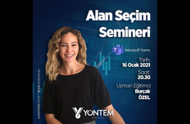 Uzman Eğitimci Burçak Özel,  alan seçimiyle ilgili lise öğrencilerimizle buluşuyor. 