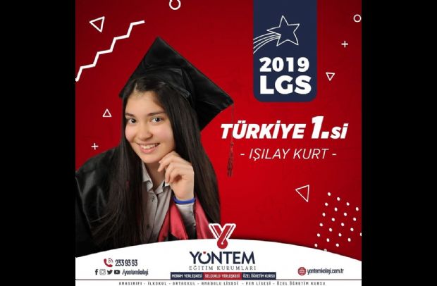 Türkiye 1.si olan öğrencimiz Işılay Kurt 'u kutluyoruz