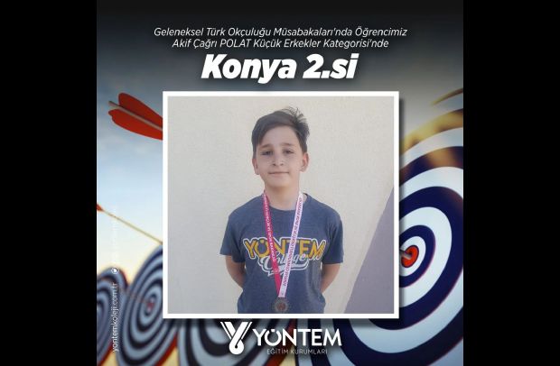 Türk Okçuluğu Müsabakaları'nda Öğrencimiz Akif Çağrı POLAT Küçük Erkekler Kategorisi'nde Konya 2.si olmuştur.