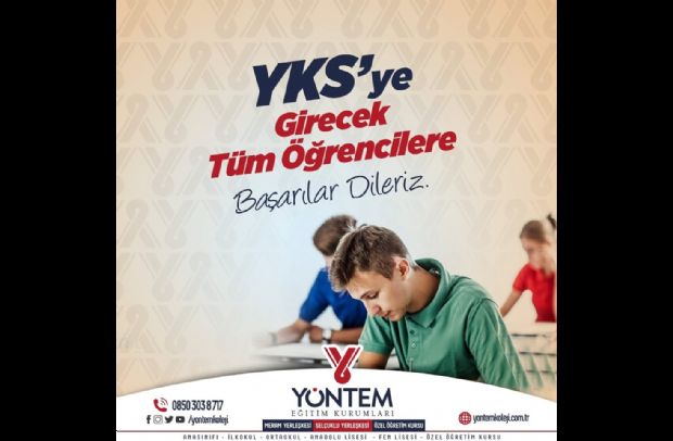 YKS'ye girecek tüm öğrencilerimize başarılar diliyoruz