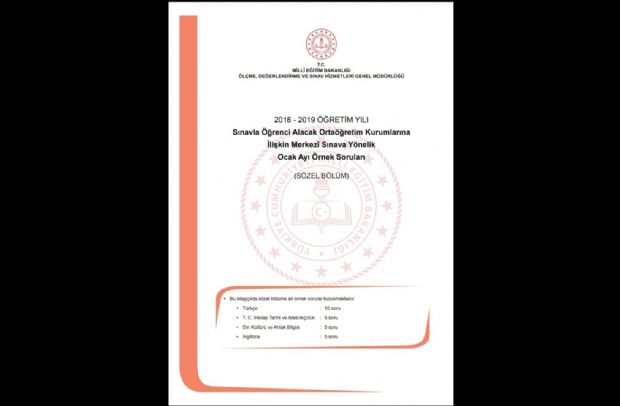  Ortaöğretim Kurumları için Sınav Soruları Yayımlandı.